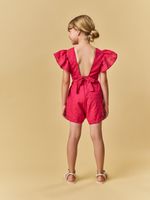 Cropped e shorts bordado