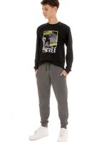 Camiseta m/malha skater c/calça moletom