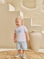 T-shirt meia malha e short stripe mix