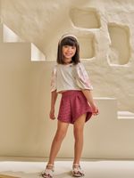Cropped em ponto roma e shorts tweed