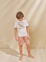 Pijama camiseta e shorts mundo jurássico