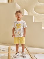 T-shirt em flamê e short jacquard ondule