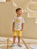 T-shirt em flamê e short jacquard ondule