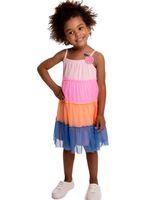 Vestido meia malha c/tule maça