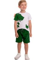 Camiseta meia malha dino c/bermuda