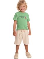 Camiseta meia malha sorvete c/bermuda