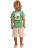 Camiseta meia malha sorvete c/bermuda