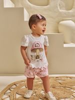 Blusa e shorts em laise