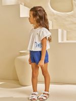 Blusa em poá e short neo rustic
