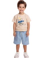 Camiseta malha cão c/bermuda malha termal
