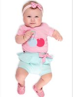 Blusa cereja c/ bloomer e calcinha