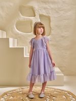Vestido midi em tule lilia