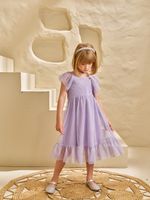 Vestido midi em tule lilia