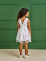 Vestido em tule flores 3D