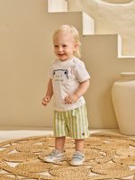 T-shirt em malha e short eco bambu