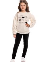 Casaco moletom laços c/legging