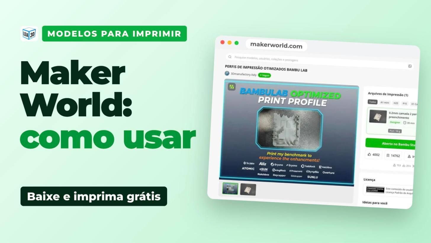 Capa: MakerWorld, guia completo para baixar e imprimir modelos 3D grátis