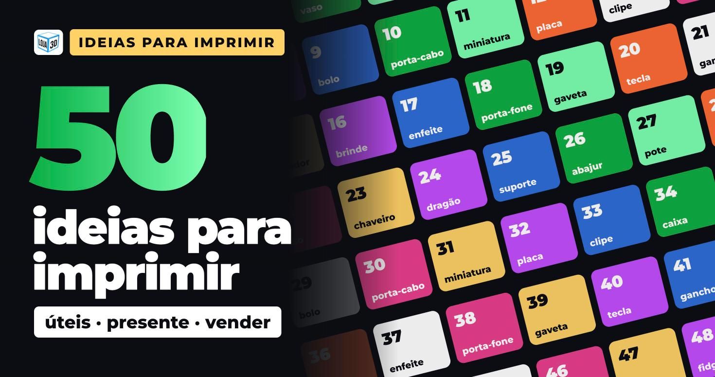 Capa: 50 ideias para imprimir em 3D