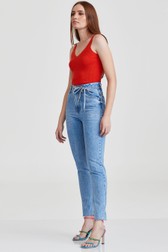 Calça Jeans Mom Slim Alta Frida Gama