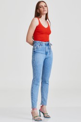 Calça Jeans Mom Slim Alta Frida Gama