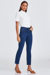 Calça Capri Reta Jeans Media Juliana Cruz