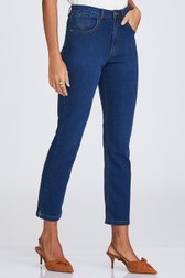 Calça Capri Reta Jeans Media Juliana Cruz