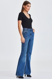 Calça Flare Jeans Alta Hanna Bianco