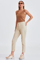 Calça Mom Jeans Slim Alta Frida Baunilha