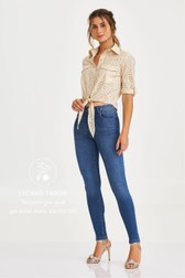 Calça Skinny Jeans Media Laura Lima 