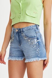 Short Reto Jeans Bordado Fer Mancini 