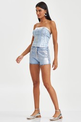 Short Jeans Alto Marilia Prata