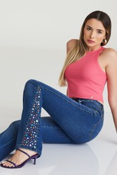 Calça Flare Jeans Bordada Dani Freitas