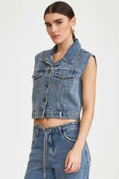Colete Jeans Cropped Kaile Vintage