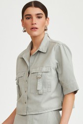 Camisa Cropped Sienna Prata