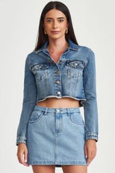 Jaqueta Jeans Cropped Olivia Borges