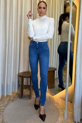 Calça Jeans Skinny Media Laura Nagal