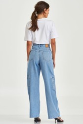 Calça Super Wide Jeans Alta Sally Davis