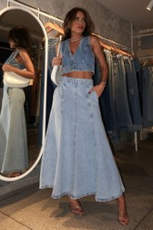 Saia Jeans Midi Aida Morais