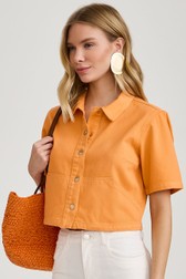 Camisa Cropped Diana Coral