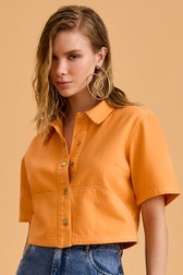 Camisa Cropped Diana Coral