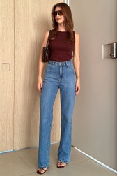 Calça Wide Leg Jeans Alta Thassia Balin