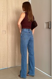 Calça Wide Leg Jeans Alta Thassia Balin