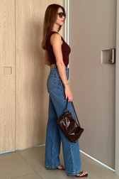 Calça Wide Leg Jeans Alta Thassia Balin