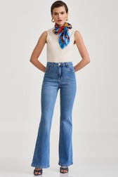 Calça Flare Jeans Media Kyra Barone