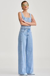 Calça Super Wide Jeans Media Isabella Prado