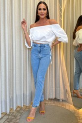 Calça Mom Jeans Alta Flora Maia