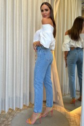 Calça Mom Jeans Alta Flora Maia