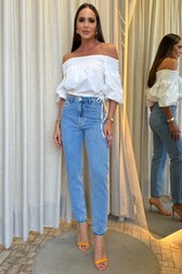 Calça Mom Jeans Alta Flora Maia