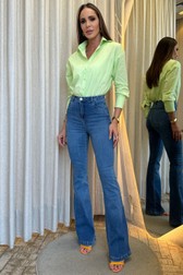 Calça Flare Jeans Media Dani Bueno