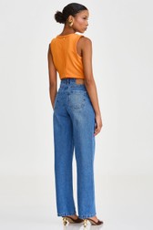 Calça Jeans Wide Leg Alta Thassia Amaral